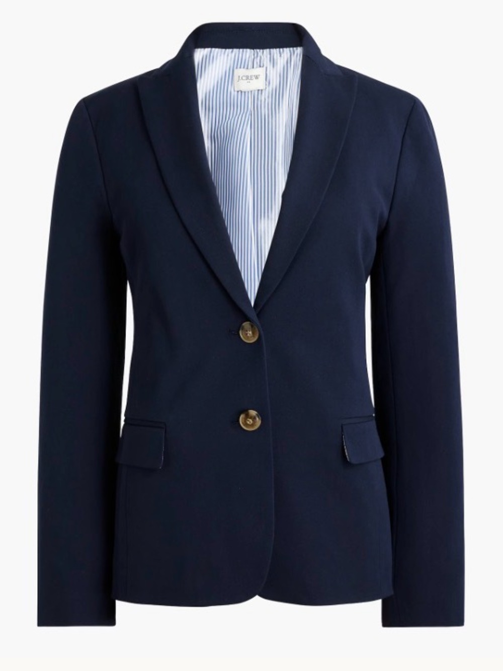 J. Crew Cotton Blend Two Button Blazer Navy Blue Size 12